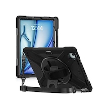 Apple İpad Air 11 2024 Kılıf A2902-a2903 Heavy Defender Siyah İpad Air 11 2024 İle Uyumlu Kılıf - Siyah