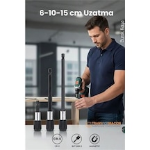 6-10-15 Cm 3'lü Manyetik Uzatma Bits Adaptör Seti Ulaşılmaz Alanlar Ve Hassas Vidalama İçin