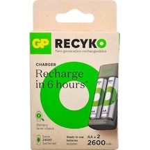 E221 2x2600 Mah Aa Pil + Usb Şarj Cihazı 2li Slot