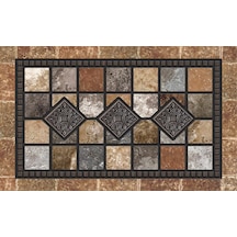 Dekoratif Dış Kapı Paspası Dijital Baskılı, Kaymaz Pvc Plastik Tabanlı, Şık Desenli Kapı Önü Paspası 40x70 Cm Çok renkli