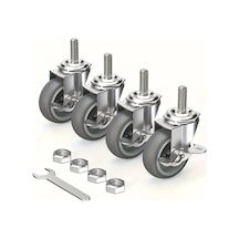 Dashanshop 4 Adet 3 Inç Frenli Ağır Hizmet Tekerleği 360 Derece Döner Sesiz Çalışır