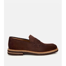 Hotiç Erkek Süet Deri Kahverengi Klasik Loafer