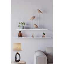 Yankı-BYEG 2li 70 cm 80 cm Mat Beyaz Mdf Duvar Rafı Gizli Bağlantı Kitaplık