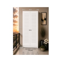 Flower Dolap Çok Amaçlı Kombi Dolabı Balkon Dolabı Kiler Dolabı Beyaz