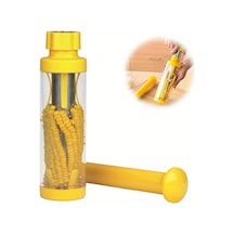 Chuangyinshop Manual Paslanmaz Çelik Mısır Ayırıcı 10.23 Inç Ergonomik Yellow Plastik Sap Sarı