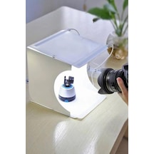 Ürün Çekim Çadırı Mini Fon Fotoğraf Stüdyosu Ledli Işık Perdesi Açık Mavi