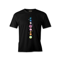 Gezegenler Yıldızlar Siyah Erkek Tshirt