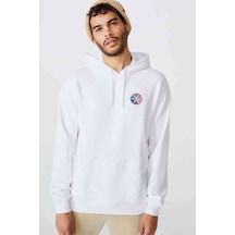 We Are One Tumblr Koreli Baskılı Beyaz Erkek Kapşonlu Sweatshirt