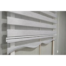 Gri Düz Zebra Stor Perde Etek Dilimli Alüminyum Kasa+etek Dilimi  Gri 100 x 200