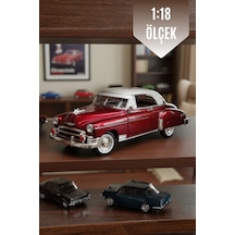 Kırmızı 1:18 Ölçek Die Cast İnce Detay 1950 Chevy Bel Air Oyuncak Metal Klasik Model Araba Çok Renkli