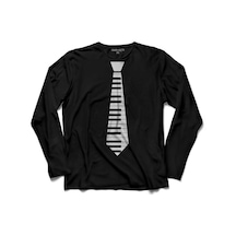 Kravat Piyano Pıano Tıe Suıt Up Uzun Kollu Tişört Baskılı Çocuk T-shirt 001