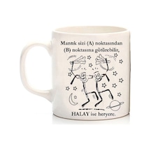 Halay Ise Her Yere Iki Tarafı Baskılı Kupa Bardak Çok Renkli