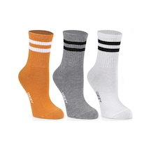 Ozzy Socks 3lü Kolej Çorabı Sarı Gri Beyaz Çok Renkli