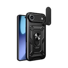 Apple  Uyumlu  iPhone 17 Air Pars Lens Yüzüklü Silikon Siyah