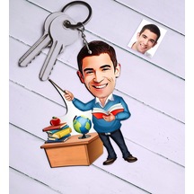 Kişiye Özel Bay Öğretmen Karikatür Anahtarlık - 4