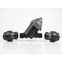 Damlama Sulama Filtresi 20 Mm 1/2" Y Tipi + 2 Adet Maşon Bağlantı Seti
