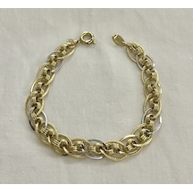 Bydevli Nakışlı Hallow Altın Bileklik-bbyd170 Sarı Altın