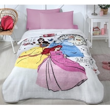 Özdilek Princess Time Disney Lisanslı Tek Kişilik Çocuk Battaniye Beyaz