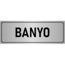 Metal Yönlendirme Levhası, Departman Kapı İsimliği Banyo 10x20 cm Gümüş Renk