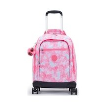 Kıplıng New Zea 8 Tekerlekli Okul Çantası Pembe Garden Clouds
