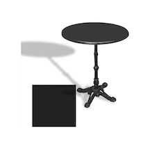 Çipa 1002 Döküm Ayak Yuvarlak Masa Çap 80cm - Werzalit, Wermodin Ve Allzalit Tabla - Siyah Çok Renkli