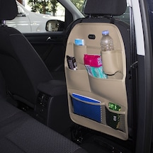 Koltuk Arkası Eşya Düzenleyici Organizer Bej Deri Lüks Space