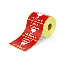 Dikkat Kırılır Etiketi 10X10 - 250 Etiket