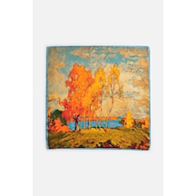 Akswsuar Pastoral Desenli Fular 90 90 Turuncu
