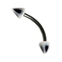 Tdgr00905 Curved Barbel Çelik Spike Piercing K5 Çok Renkli