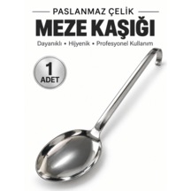 Endüstriyel Meze Kaşığı Sanayi Tipi Paslanmaz Çelik Sanayi Restoran Lokanta Tipi Kulplu Asılabilir Kırılmaz