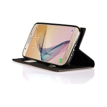 Samsung Galaxy Uyumlu J5 Prime G570 Gizli Mıknatıslı Pencereli Magnum Kılıf Siyah