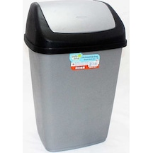 Polytime Sallanır Kapak Ofis Banyo Mutfak Bahçe Çöp Kutusu Kovası Gri 5 L 29 x 14 x 17 CM