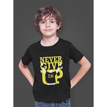 Bumeta John Cena Never Give Up Sporcu American Güreşi Çocuk Tişört T-shirt Siyah