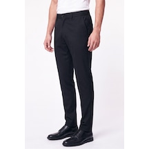 Comfort Fit Beli Lastikli Esnek Pamuk Siyah Jogger Pantolon P 1222