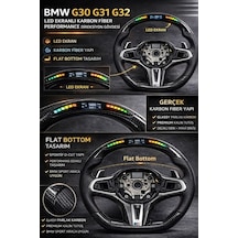 Bmw G30 G31 Karbon Spor Direksiyon Gövdesi Isıtmalı Led Ekranlı Obd Dahil Airbag Paddle Tuş Hariç Siyah