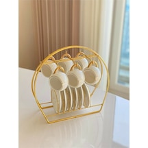 Gold Metal Fincan Askılığı Mutfak Düzenleyici Dekoratif Fincanlık Fincan Askısı Bakır