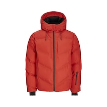 Jack & Jones 12260482 Jcoslay Heat Quılted Puffer Sn Erkek Şişme Mont Tomato