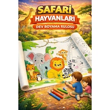 Safari Hayvanlarını Boyuyorum Dev Boyama Rulosu