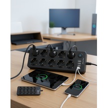 10'lu Akım Korumalı Grup Priz Usb Ve Type-c Girişli Uczz10lupriz3680w-1