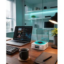 Gece Işıklı Bluetooth Hoparlör 3-ü-1 Zaman Ve Pil Göstergeli