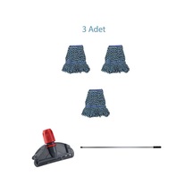 Çift Kovalı Temizlik Arabası Seti Yedek Mop Takımı - 3 Adet 17 Cm