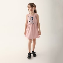 Minnie Mouse D4860-3 Çocuk  Pembe Melanj Elbise