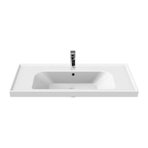 Turkuaz Seramik Cerastyle Frame Etajer Uyumlu Damlalıklı Lavabo 90 x 45 CM