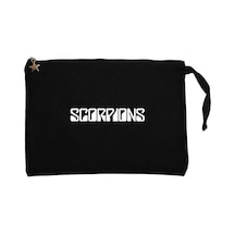 Scorpions Logo Yazı Siyah Clutch Astarlı Cüzdan / El Çantası Siyah