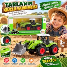 Kutulu Metal Gövde Traktör Oyuncak Detaylı Tarım Aracı Modeli