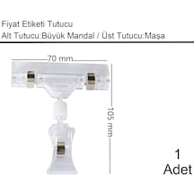 Fiyat Etiketi Tutucu / Maşalı / Büyük Mandal / Şeffaf / 70x105 Mm
