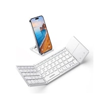 Samsung Uyumlu Samsers Touchpadli Katlanabilir Bluetooth Klavye Bt X 1 Frost Silver