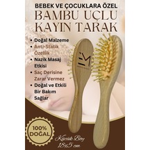 Bebek Ve Çocuklara Özel Bambu Uçlu Kayın Tarak - Doğal Dokunuş