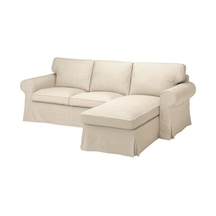 Ikea Bej Konforlu Kanepe - Uzanma Koltuklu 3'lü Kanepe