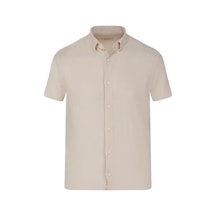 Hatemoğlu Ekru Comfort Fit 100% Pamuk Gizli Düğmeli Yaka Kısa Kollu Gömlek 35849 4112494 Hatemoğlu Ekru Comfort Fit 100% Pamuk Gizli Düğmeli Yaka Kısa Kollu Gömlek 35849 4112494